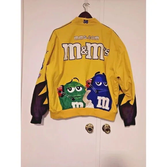 Vintage JH DESIGN Elliott Sadler Nascar Racing M&M Jacket Adult 3XL